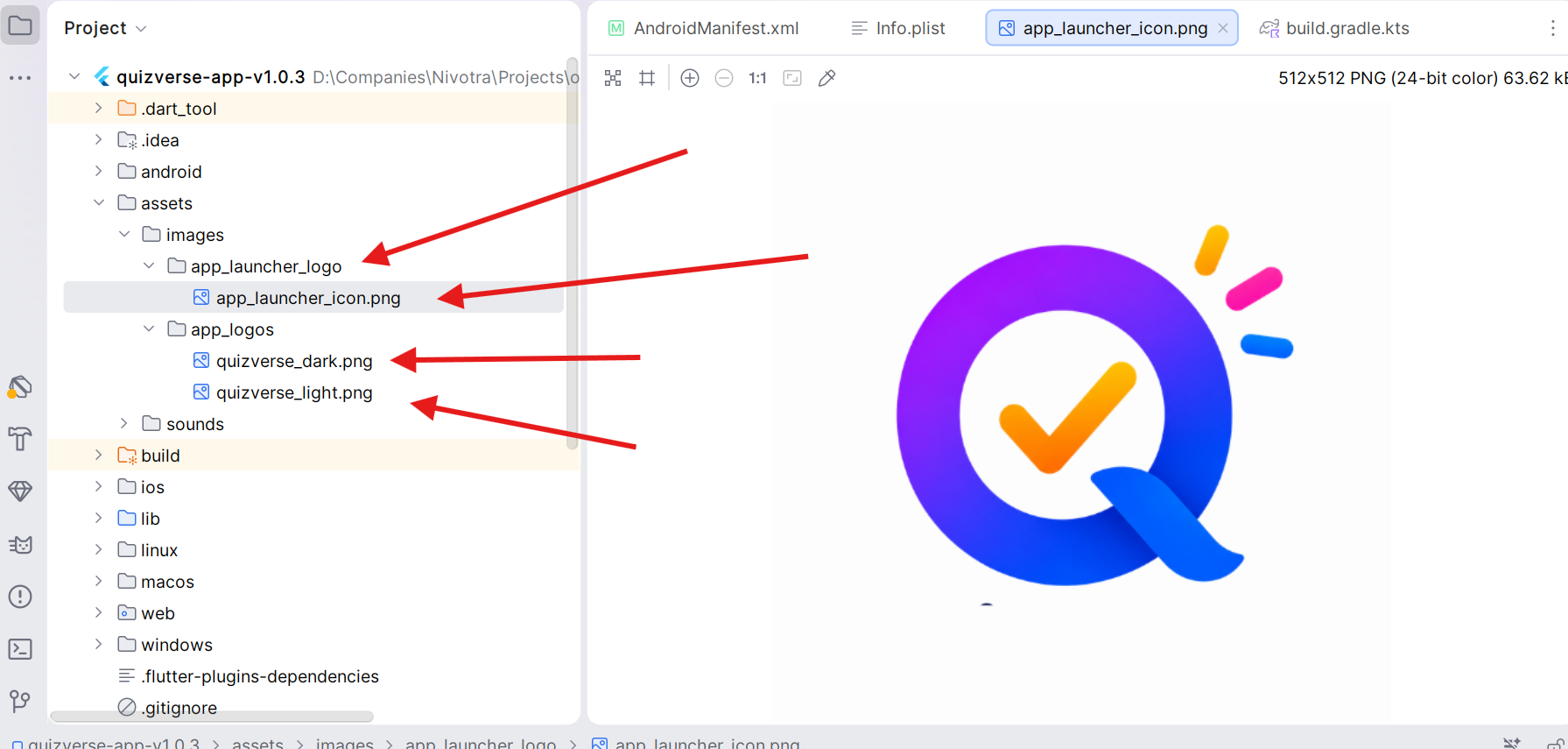 QuizVerse Mobile App Logo & Icon Asset Replacement